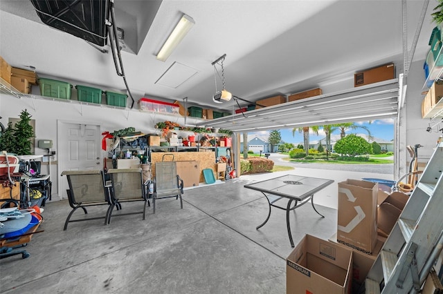 garage featuring a garage door opener