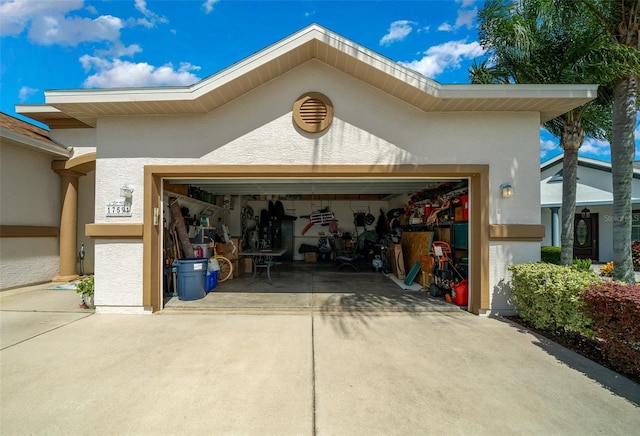 garage with driveway