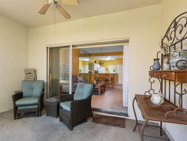 view of patio / terrace with a ceiling fan