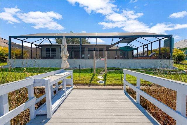 dock area with glass enclosure