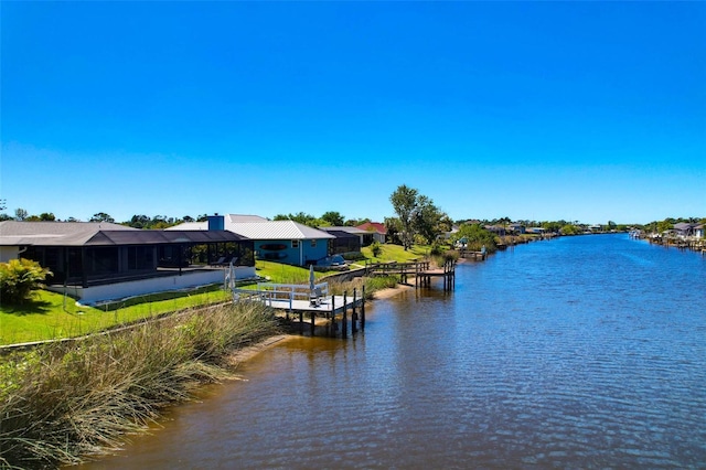 water view featuring a boat dock