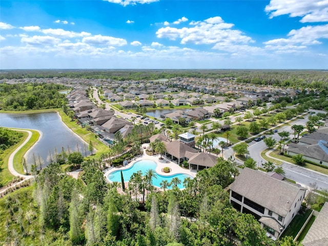32101 Goddard Dr, Wesley Chapel, FL 33543 - aerial view with a water view and a residential view