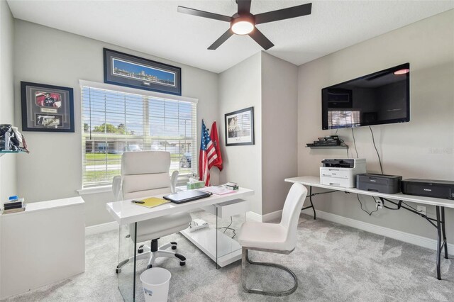 4307 Dristol Ave, Spring Hill, FL 34609 - carpeted office space featuring a ceiling fan and baseboards