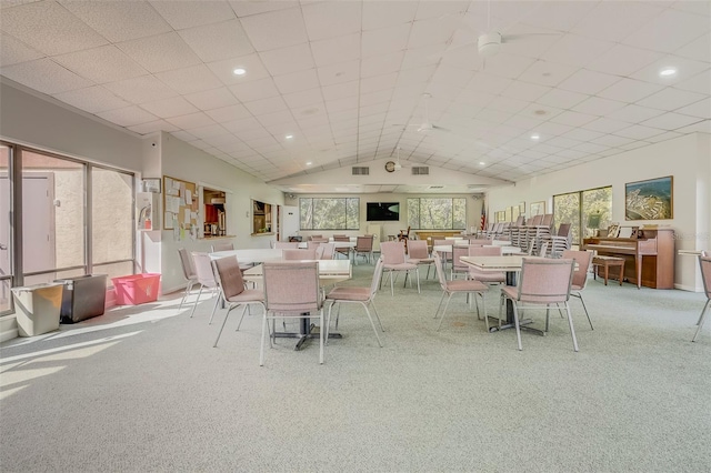 2700 Bayshore Blvd Unit 588, Dunedin, FL 34698 - carpeted dining room with recessed lighting and lofted ceiling