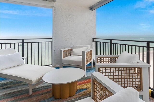 balcony with a water view