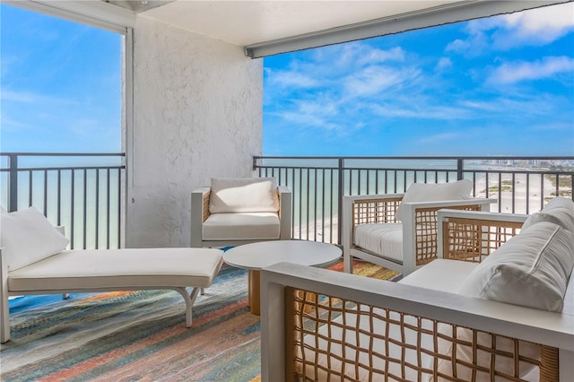 balcony with a water view