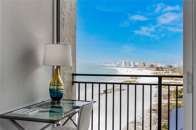 balcony with a water view