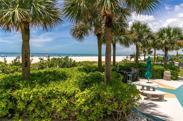 water view with local beach and fence