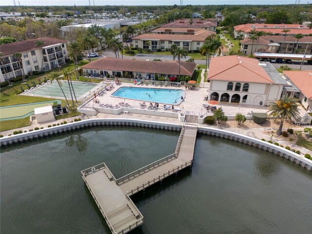 19029 US Highway 19 N Unit 2-12, Clearwater, FL 33764 - drone / aerial view of a large body of water and a pool area