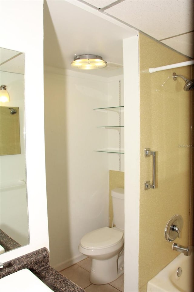 19029 US Highway 19 N Unit 2-12, Clearwater, FL 33764 - full bathroom with tile patterned flooring, toilet, vanity, and shower / washtub combination