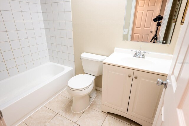 full bath featuring tile patterned floors, toilet, and vanity