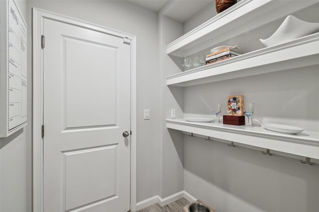 19398 Great Intention Way, Lutz, FL 33558 - laundry room with light wood-style flooring and baseboards
