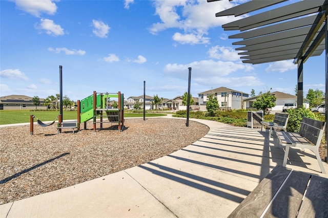 19398 Great Intention Way, Lutz, FL 33558 - community jungle gym with a residential view