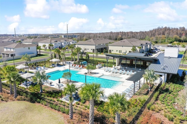 19398 Great Intention Way, Lutz, FL 33558 - community pool featuring a residential view, fence, and a patio area