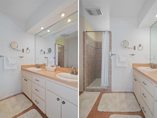 378 Tennessee Ave, Crystal Beach, FL 34681 - full bath with visible vents, a sink, and a shower stall