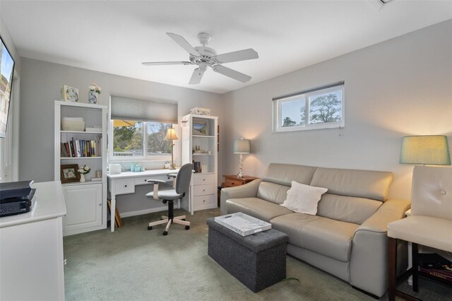 378 Tennessee Ave, Crystal Beach, FL 34681 - carpeted home office with ceiling fan