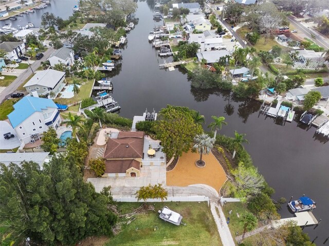 378 Tennessee Ave, Crystal Beach, FL 34681 - bird's eye view featuring a residential view and a water view