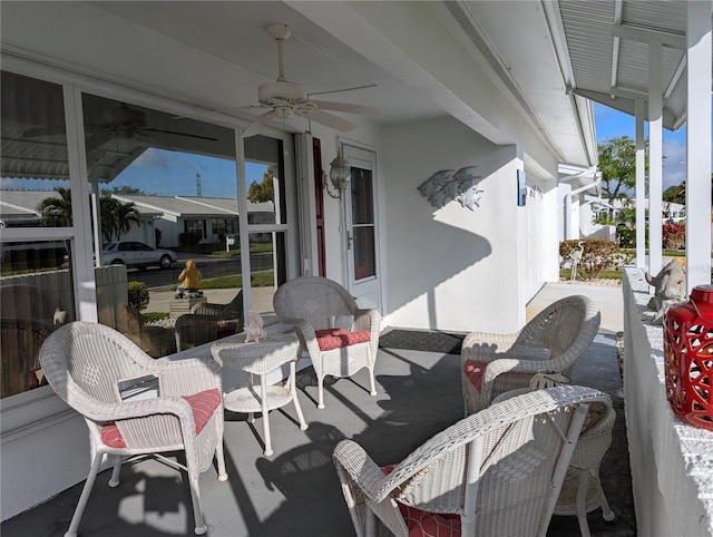 view of patio / terrace with ceiling fan