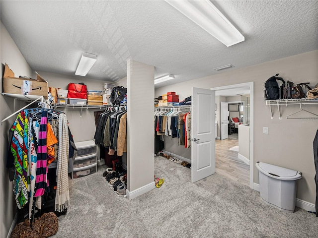 12808 Boggy Creek Dr, Riverview, FL 33579 - walk in closet featuring visible vents and carpet floors