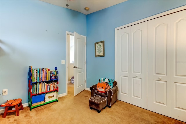 4250 Warwick Hills Dr, Wesley Chapel, FL 33543 - living area with carpet flooring and baseboards