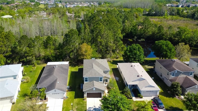 4250 Warwick Hills Dr, Wesley Chapel, FL 33543 - aerial perspective of suburban area with a heavily wooded area