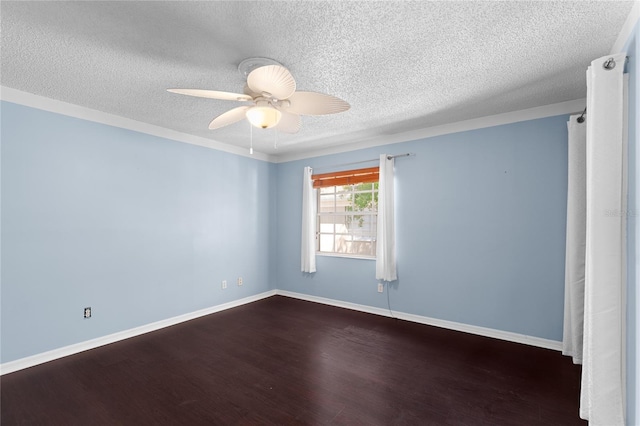 408 S Arrawana Ave Unit B4, Tampa, FL 33609 - empty room featuring ceiling fan, a textured ceiling, baseboards, and dark wood finished floors