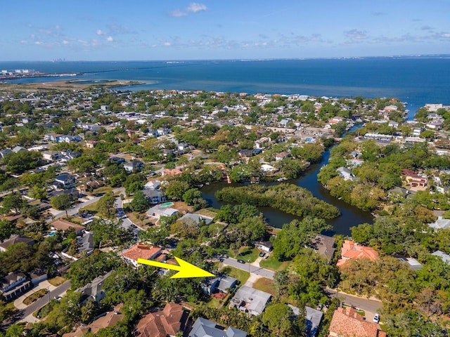 3316 S Shamrock Rd, Tampa, FL 33629 - aerial overview of property's location with a nearby body of water and nearby suburban area