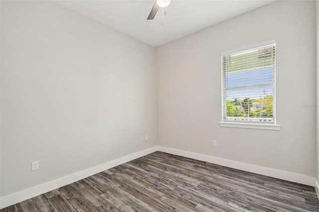 4559 Mitcher Rd, New Port Richey, FL 34652 - spare room featuring wood finished floors and a ceiling fan