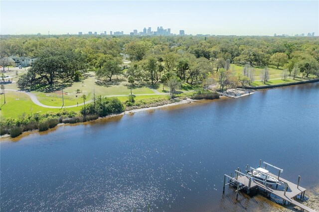 604 W Hilda St, Tampa, FL 33603 - drone / aerial view of a large body of water and skyline