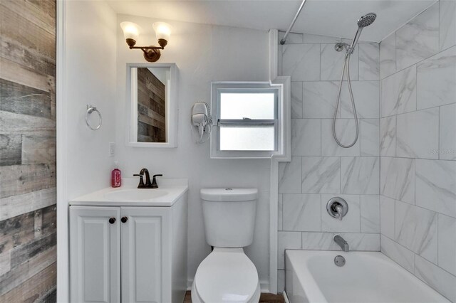 1138 Howard St, Clearwater, FL 33756 - bathroom featuring toilet, vanity, and shower / washtub combination