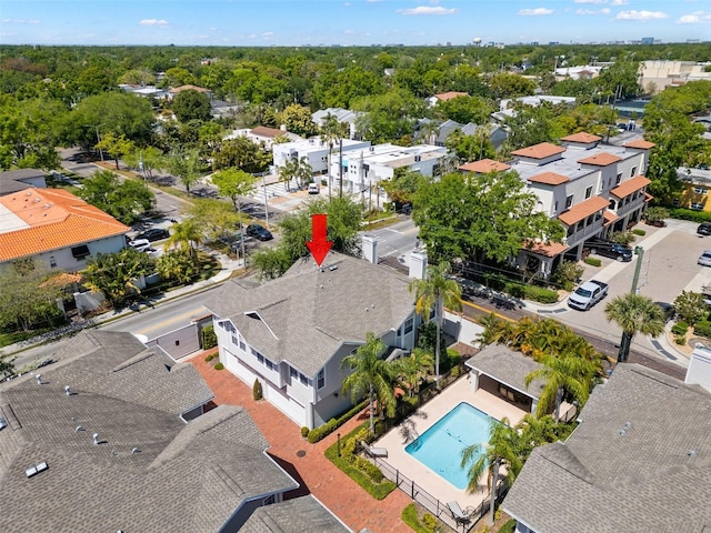 aerial view featuring a residential view