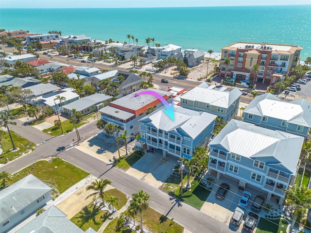 16306 1st St E, Redington Beach, FL 33708 - drone / aerial view featuring a water view and a residential view