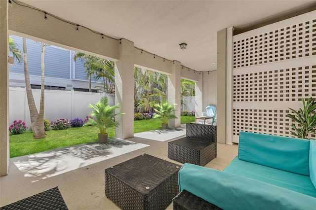 16306 1st St E, Redington Beach, FL 33708 - view of patio / terrace with a fenced backyard and an outdoor living space