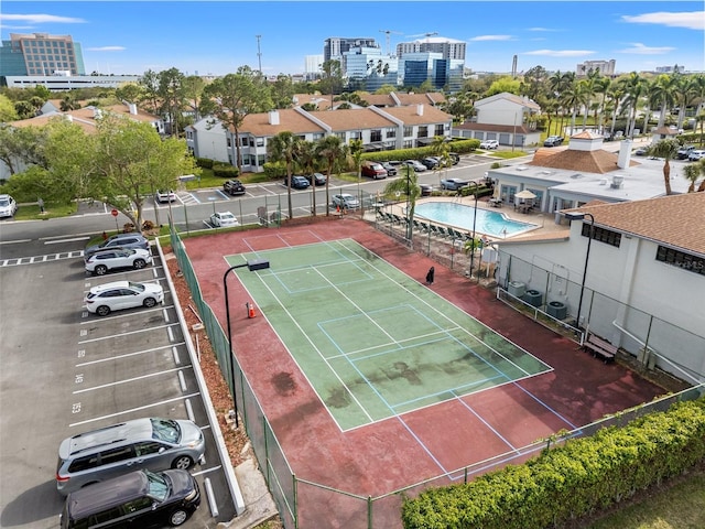 1998 Blue Hawk Ct Unit 1613, Clearwater, FL 33762 - view of tennis court featuring a view of city