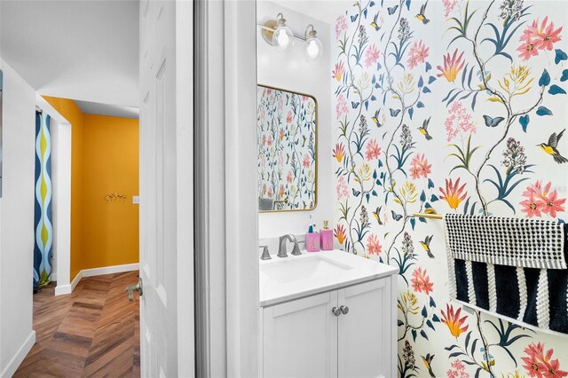 14019 Notreville Way, Tampa, FL 33624 - bathroom with baseboards and vanity