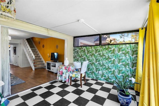 14019 Notreville Way, Tampa, FL 33624 - interior space featuring tile patterned floors and stairs