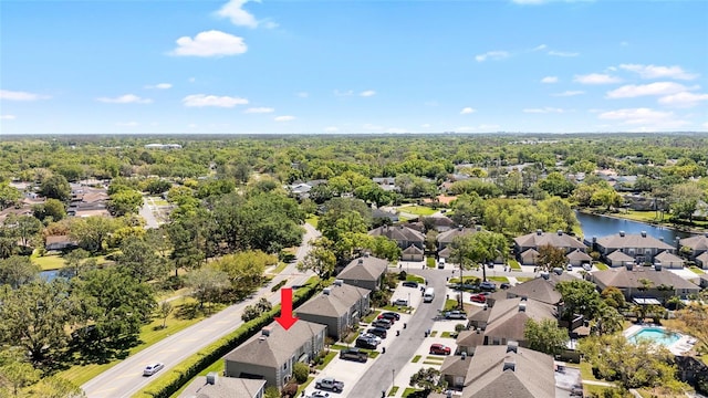 14019 Notreville Way, Tampa, FL 33624 - bird's eye view featuring a residential view and a water view