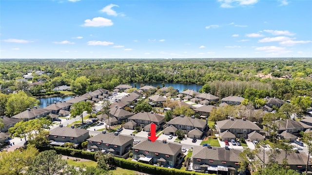 14019 Notreville Way, Tampa, FL 33624 - drone / aerial view with a residential view, a water view, and a view of trees