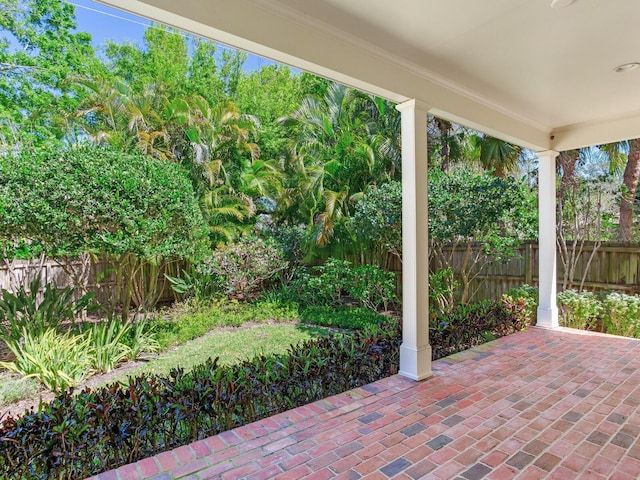 view of patio featuring a fenced backyard