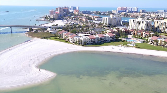 895 S Gulfview Blvd Unit 309, Clearwater Beach, FL 33767 - birds eye view of property featuring a water view, a view of the beach, and a view of city