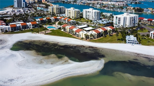 895 S Gulfview Blvd Unit 309, Clearwater Beach, FL 33767 - birds eye view of property with a water view and a view of city