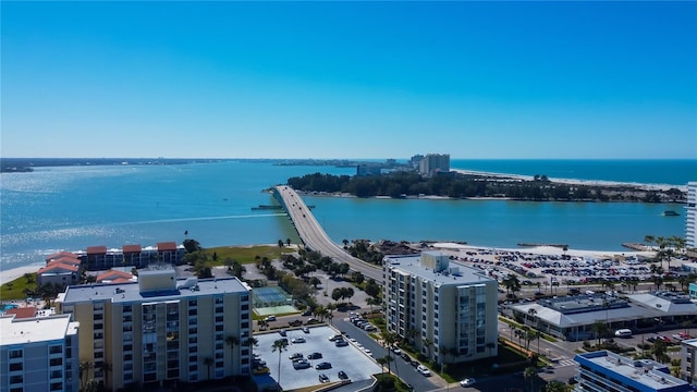 895 S Gulfview Blvd Unit 309, Clearwater Beach, FL 33767 - birds eye view of property featuring a water view and a view of city