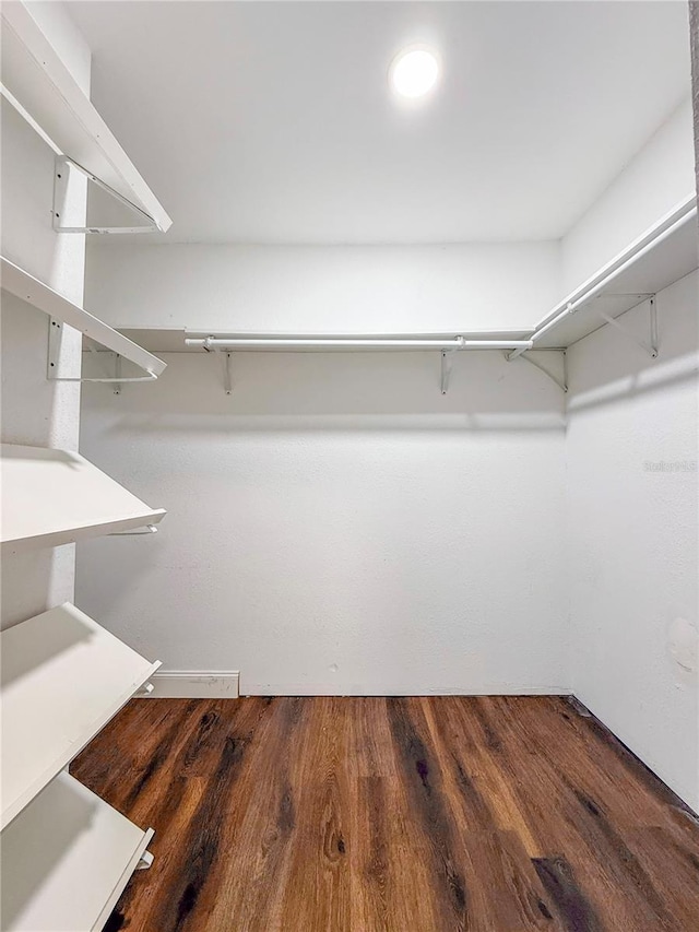 spacious closet with wood finished floors