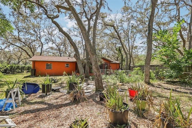 view of yard with fence