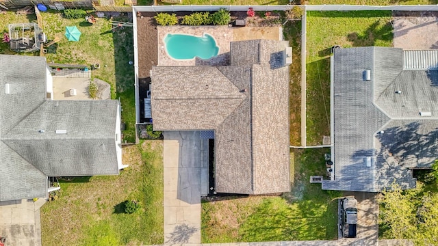 bird's eye view of a pool