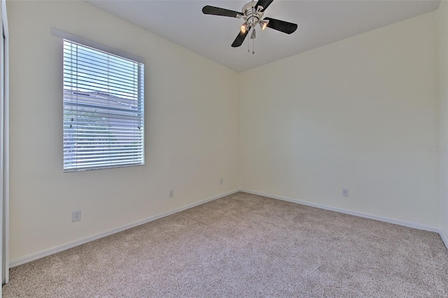 5409 Conch Shell Pl, Apollo Beach, FL 33572 - carpeted spare room featuring baseboards and a ceiling fan