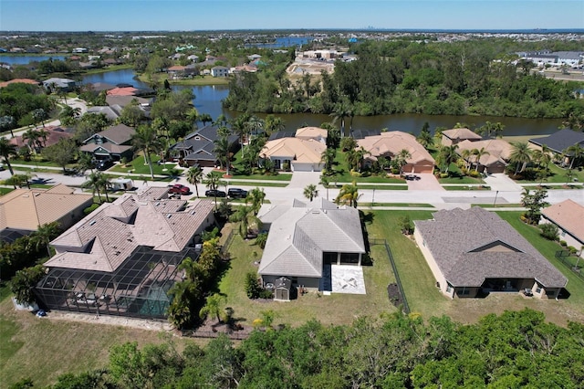 5409 Conch Shell Pl, Apollo Beach, FL 33572 - drone / aerial view featuring a water view and a residential view