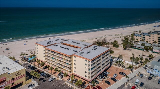 13000 Gulf Blvd Unit 109, Madeira Beach, FL 33708 - drone / aerial view with a beach view and a water view