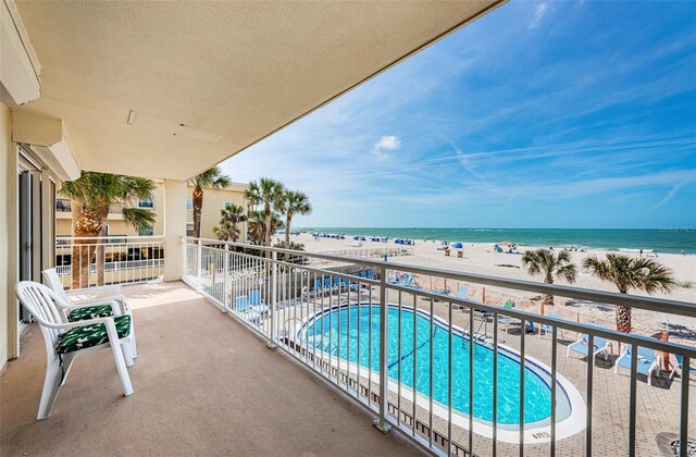 13000 Gulf Blvd Unit 109, Madeira Beach, FL 33708 - balcony with a water view and a view of the beach