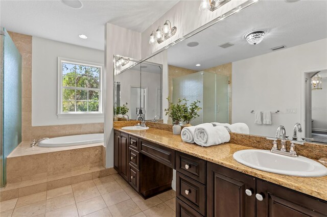 4310 W Sevilla St, Tampa, FL 33629 - bathroom with a sink, a bath, a stall shower, and visible vents